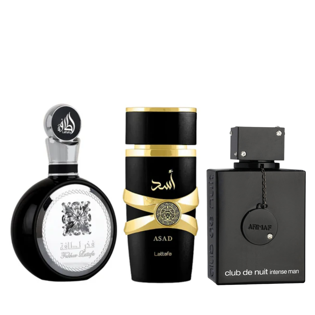 PROMOÇÃO COMPRE 1 LEVE 3 - Lattafa Fakhar, Club de Nuit Intense e Assad Lattafa - Oferta De Black Friday - 100ml cada