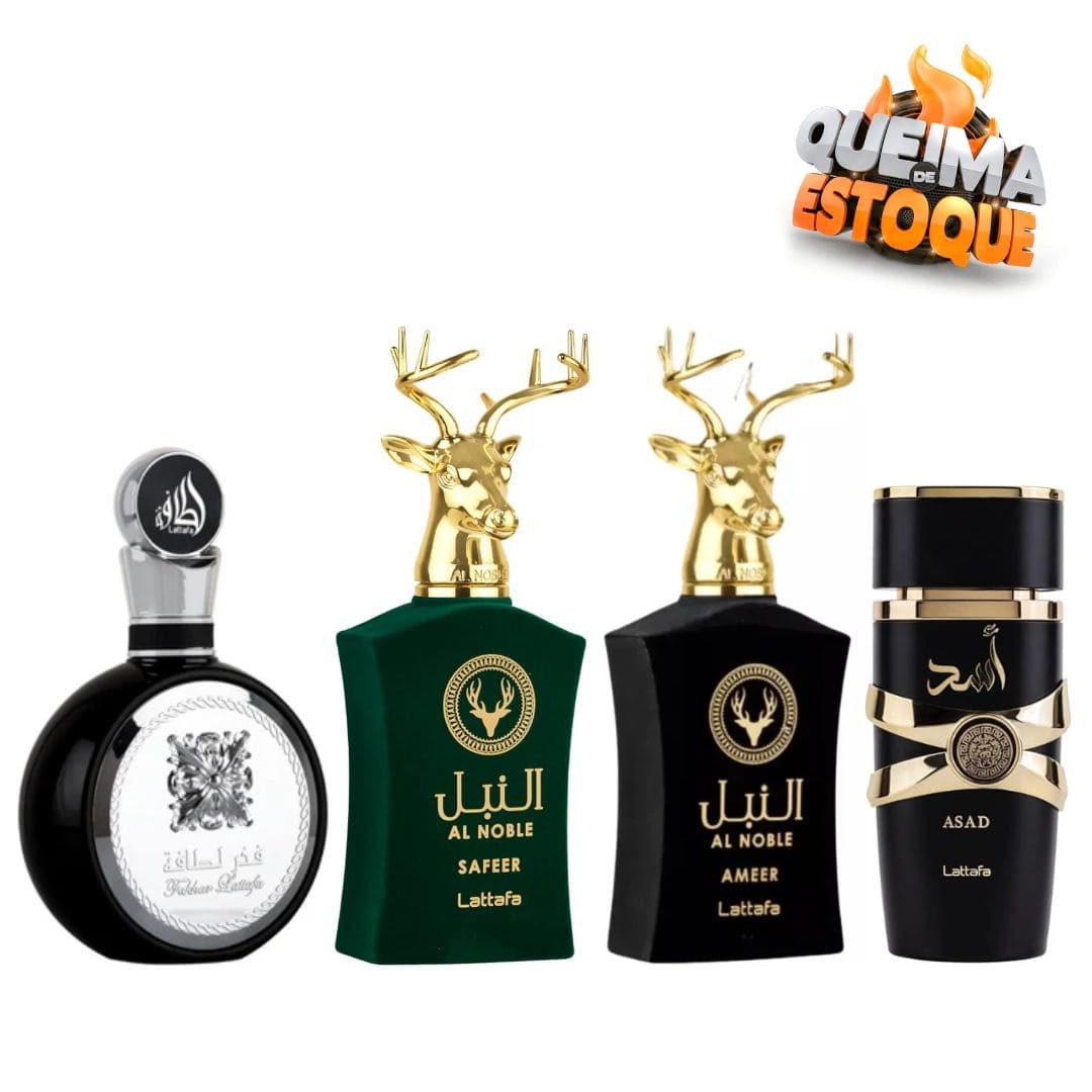 PROMOÇÃO COMPRE 1 LEVE 4 - Lattafa Fakhar, AL Noble Safeer, AL Noble Ameer e Assad Lattafa - Oferta De Queima de Estoque de Ano Novo - 100ml cada